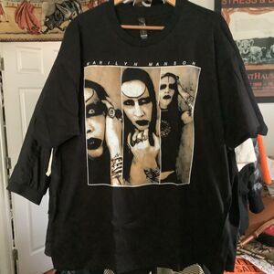 Rare Marilyn Manson tee T-shirt rock band tour art screenprint size m